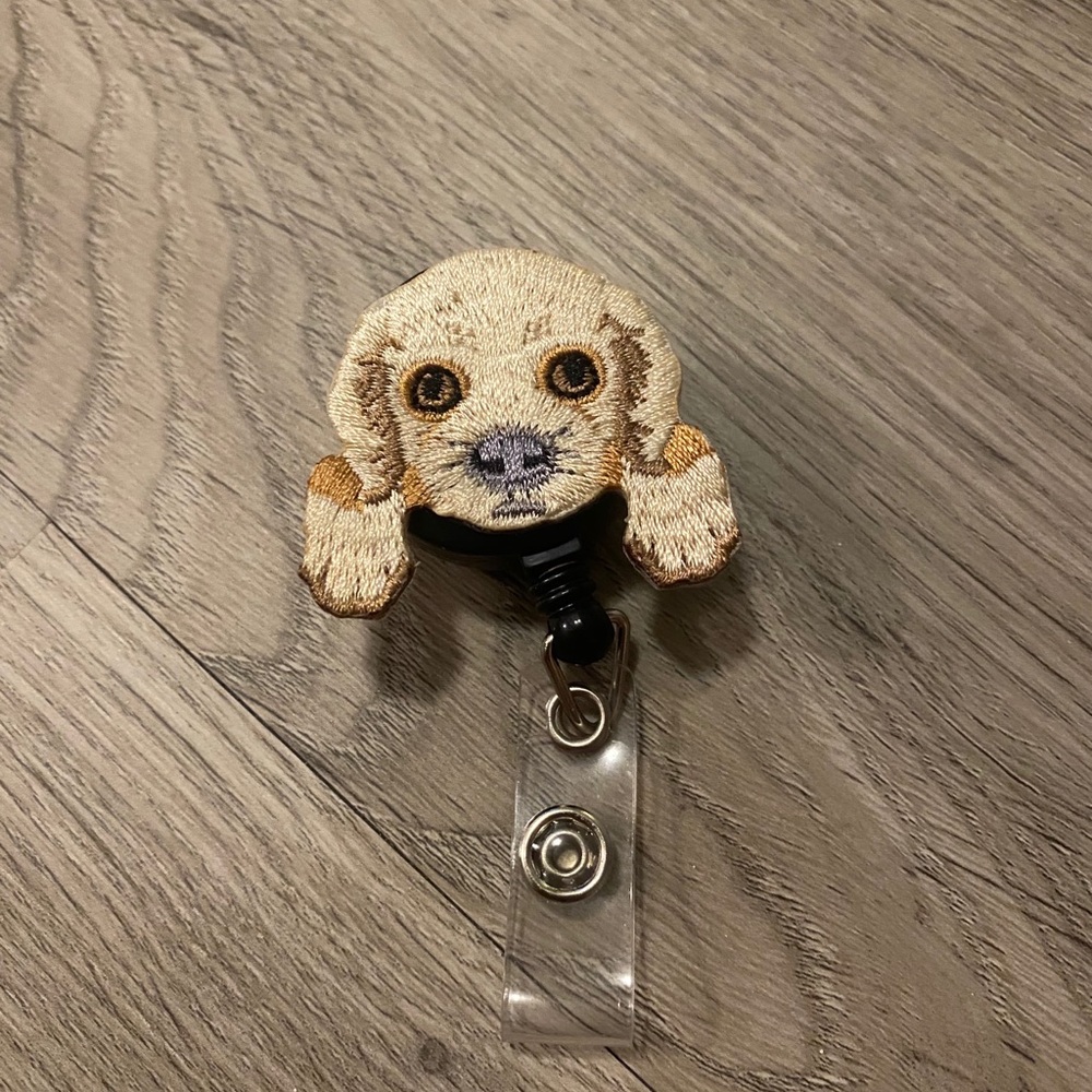 Golden Retriever Retractable Badge Reel Holder